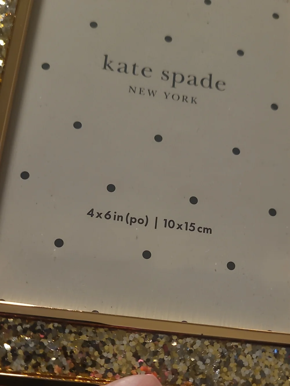 kate spade Gold Glitter Photo Frame with Sparkling Border - 4x6